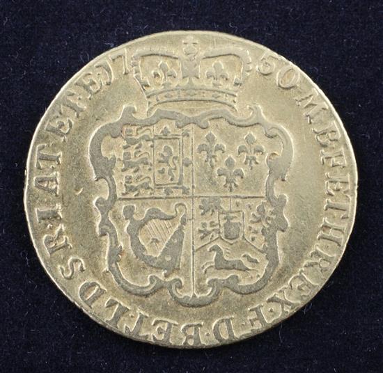 A George II 1750 gold guinea,